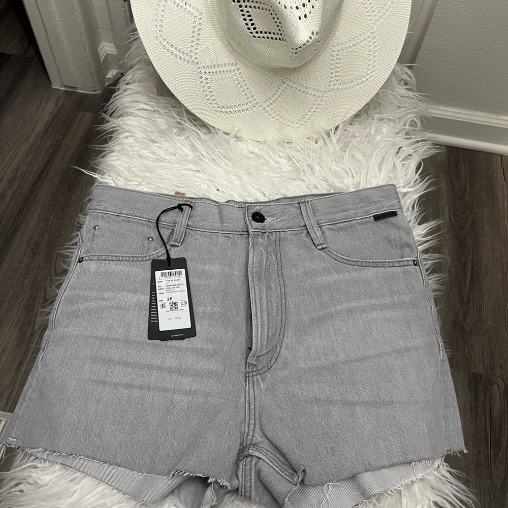 G-Star Light Gray Jean Shorts
